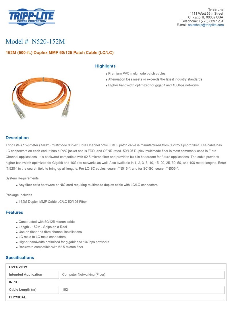Tripp Lite N520-152M Specification sheet
