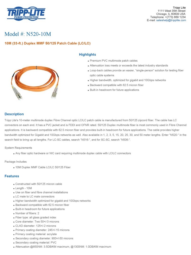 Tripp Lite N520-10M Specification sheet