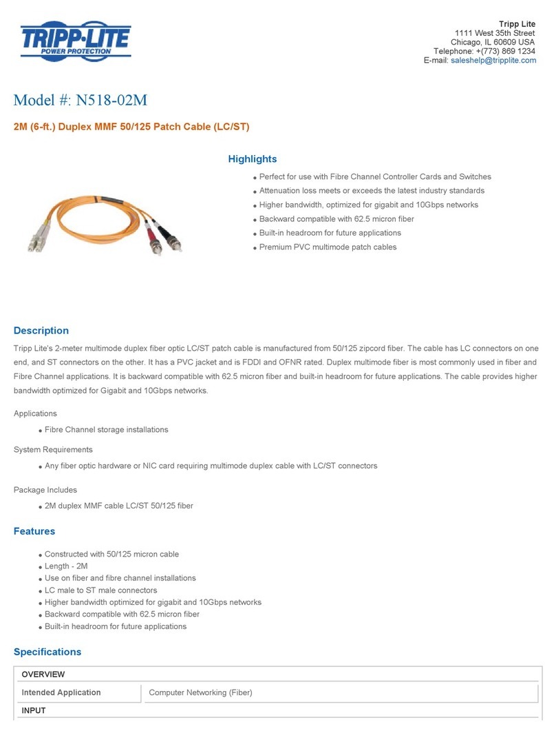 Tripp Lite N518-02M User manual