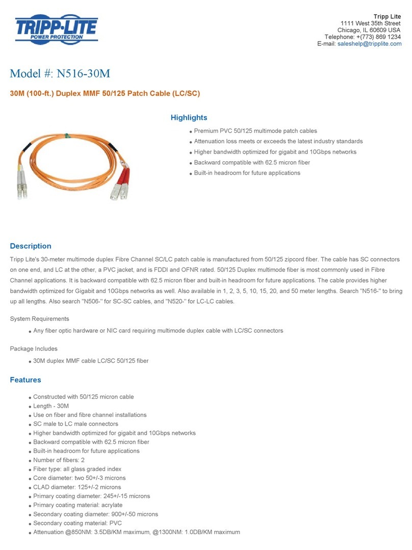Tripp Lite N516-30M Specification sheet