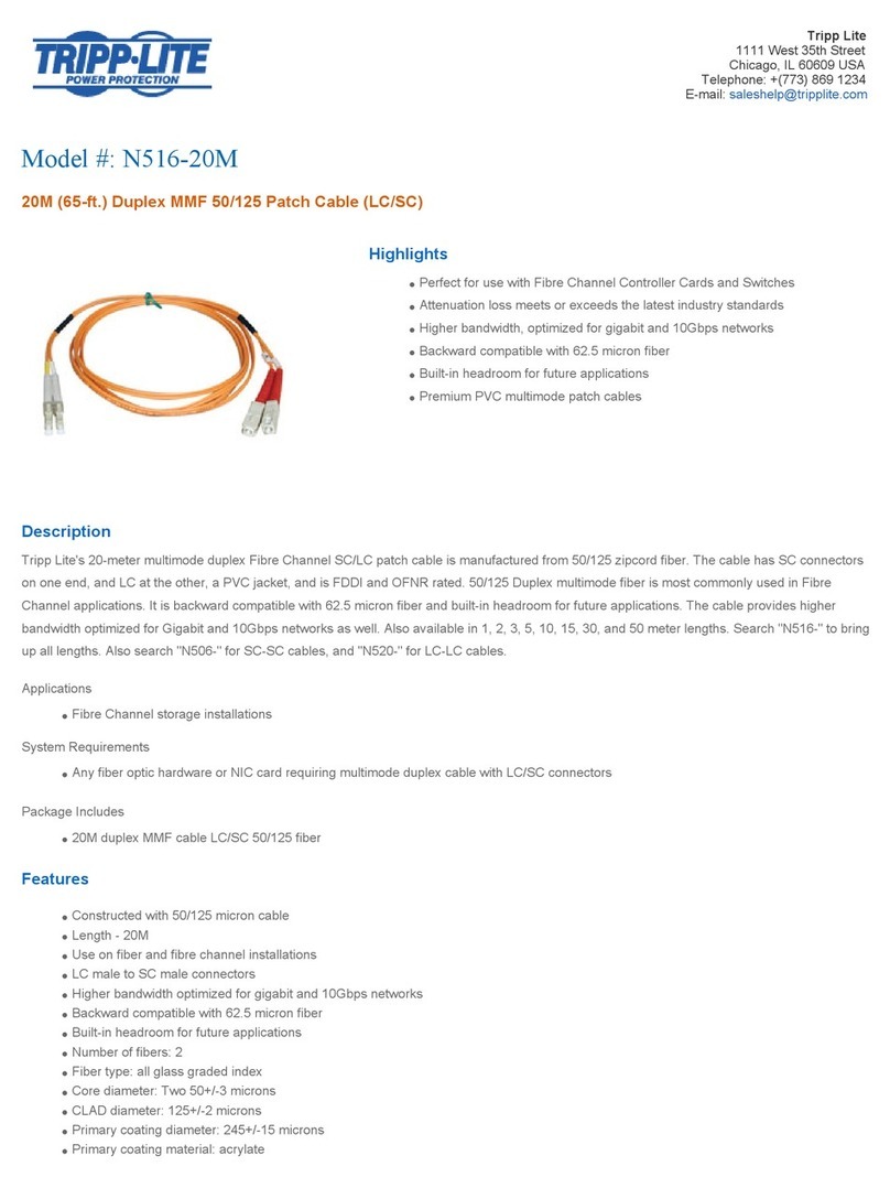 Tripp Lite N516-20M User manual Tripp Lite N516-20M User manual