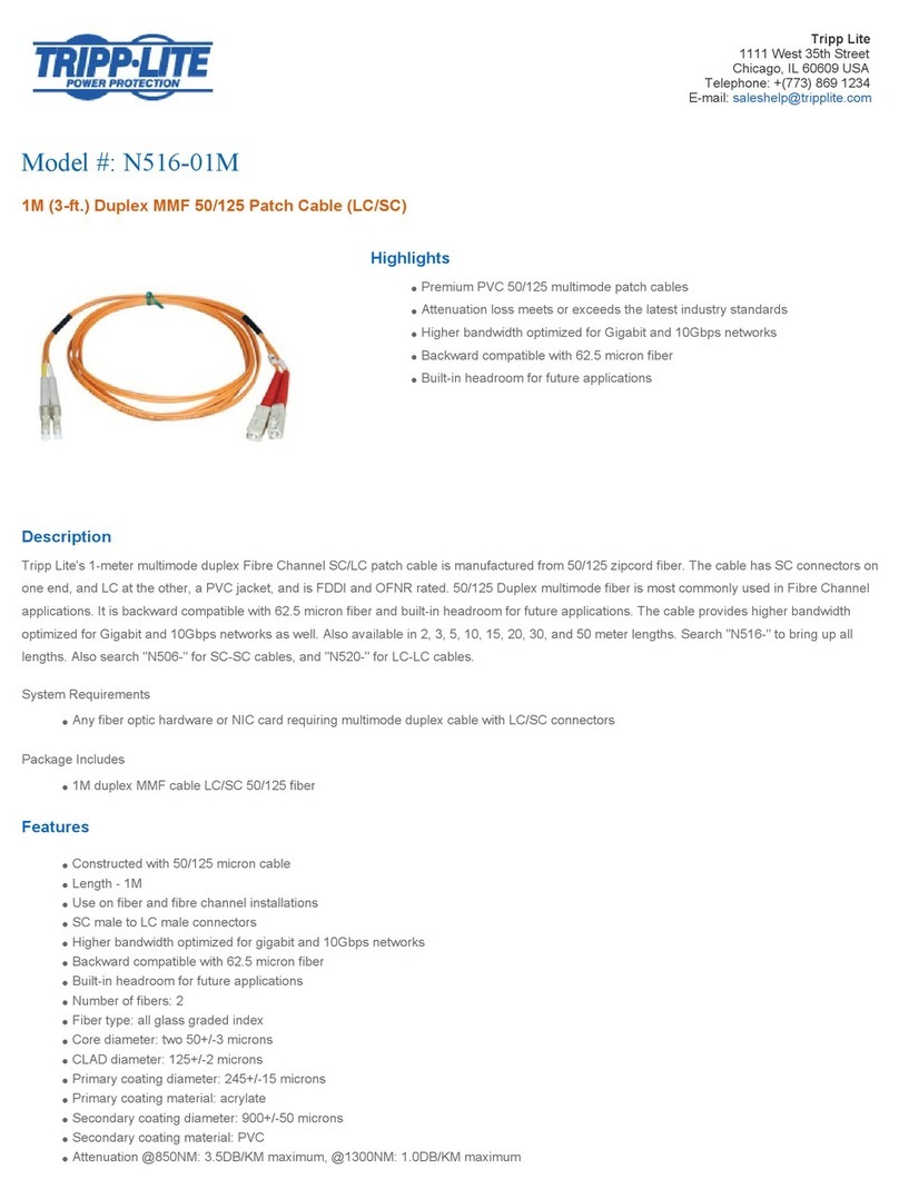 Tripp Lite N516-01M Specification sheet