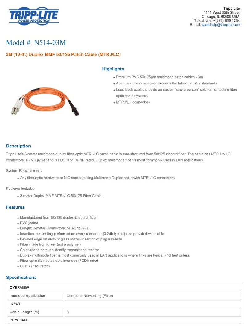 Tripp Lite N514-03M Specification sheet Tripp Lite N514-03M Specification sheet