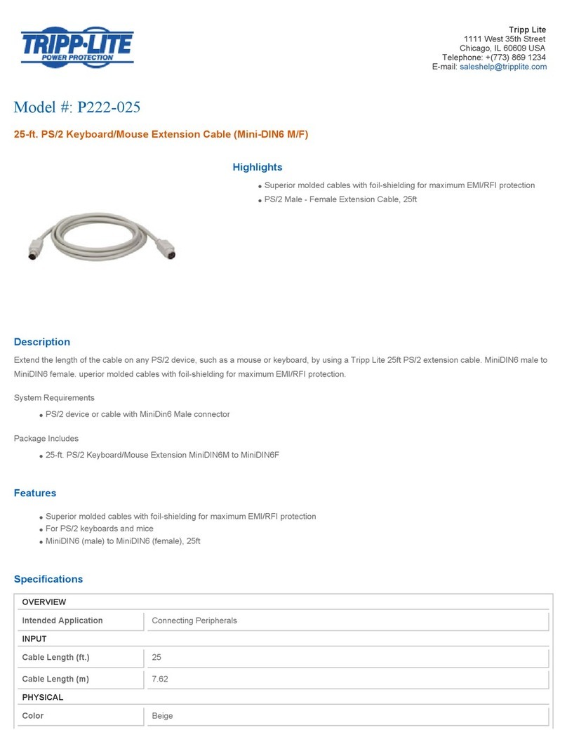 Tripp Lite P222-025 Specification sheet