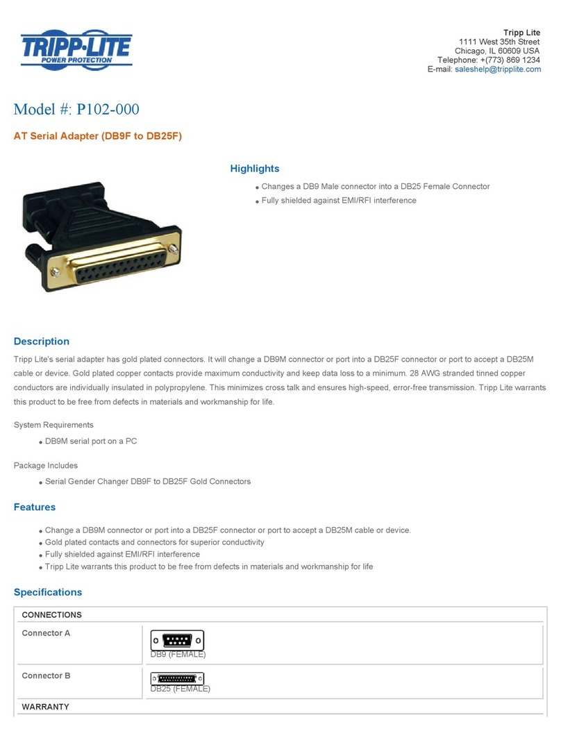 Tripp Lite P102-000 Specification sheet