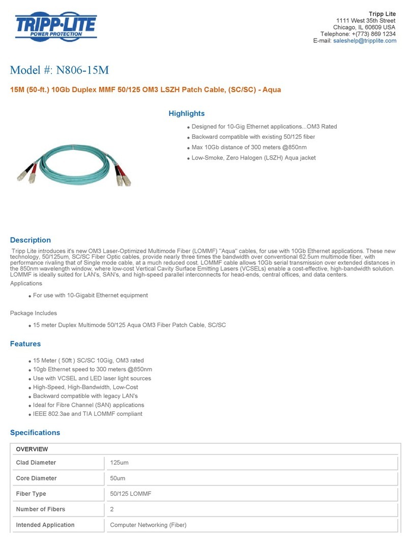 Tripp Lite N806-15M Specification sheet