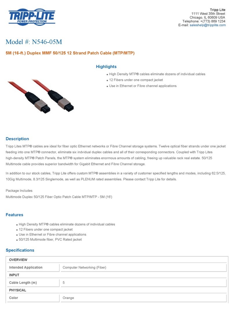 Tripp Lite N546-05M Specification sheet Tripp Lite N546-05M Specification sheet