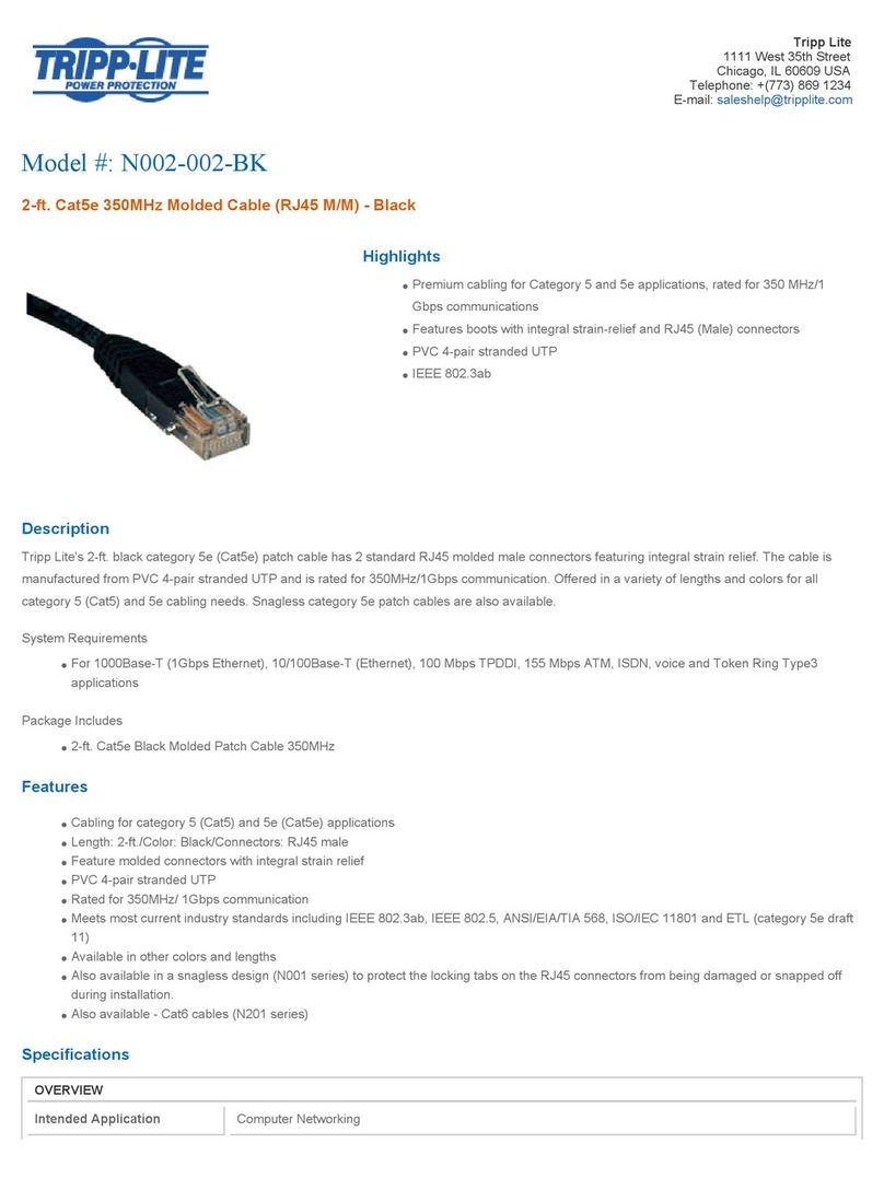 Tripp Lite N002-002-BK User manual