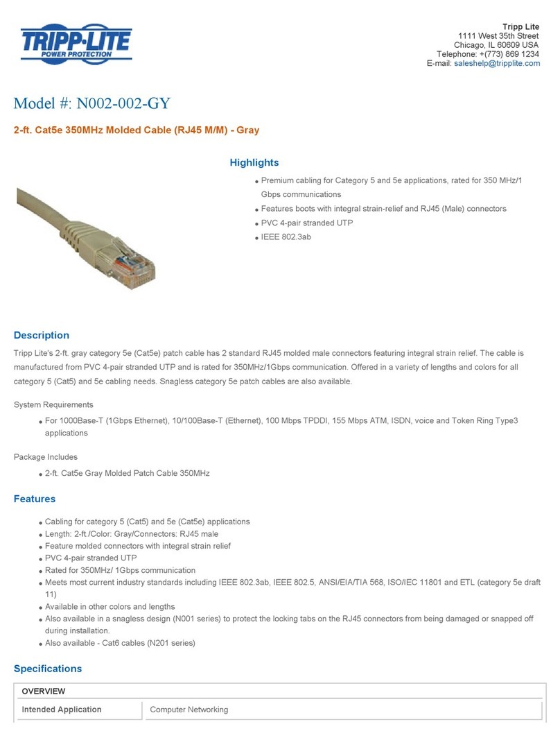 Tripp Lite N002-002-GY User manual