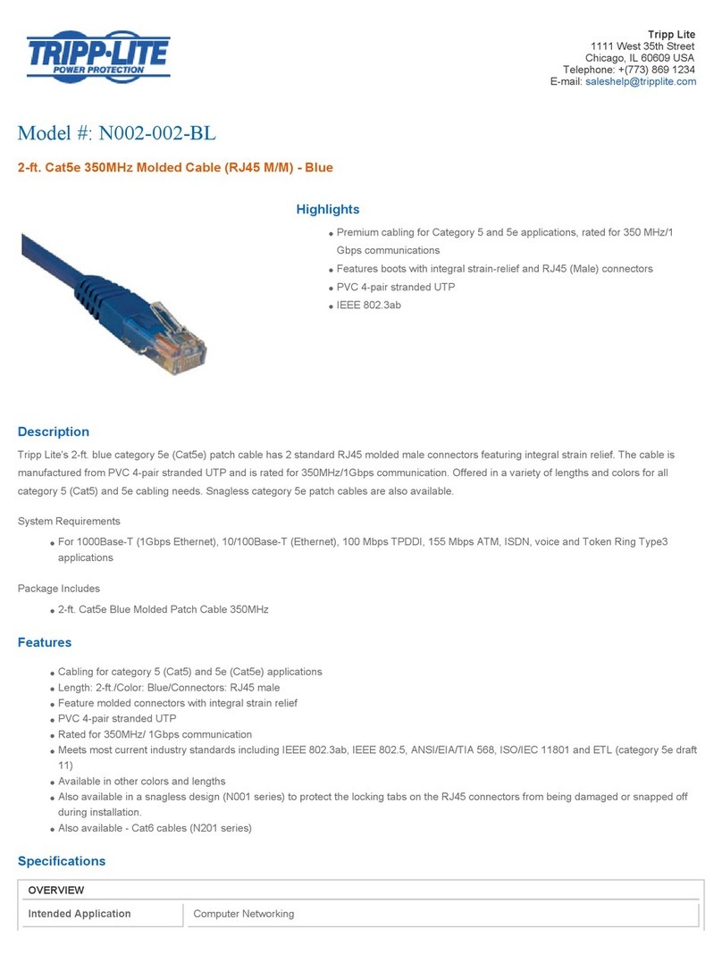 Tripp Lite N002-002-BL User manual