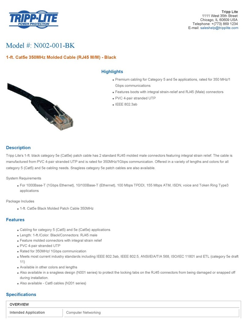 Tripp Lite N002-001-BK User manual Tripp Lite N002-001-BK User manual