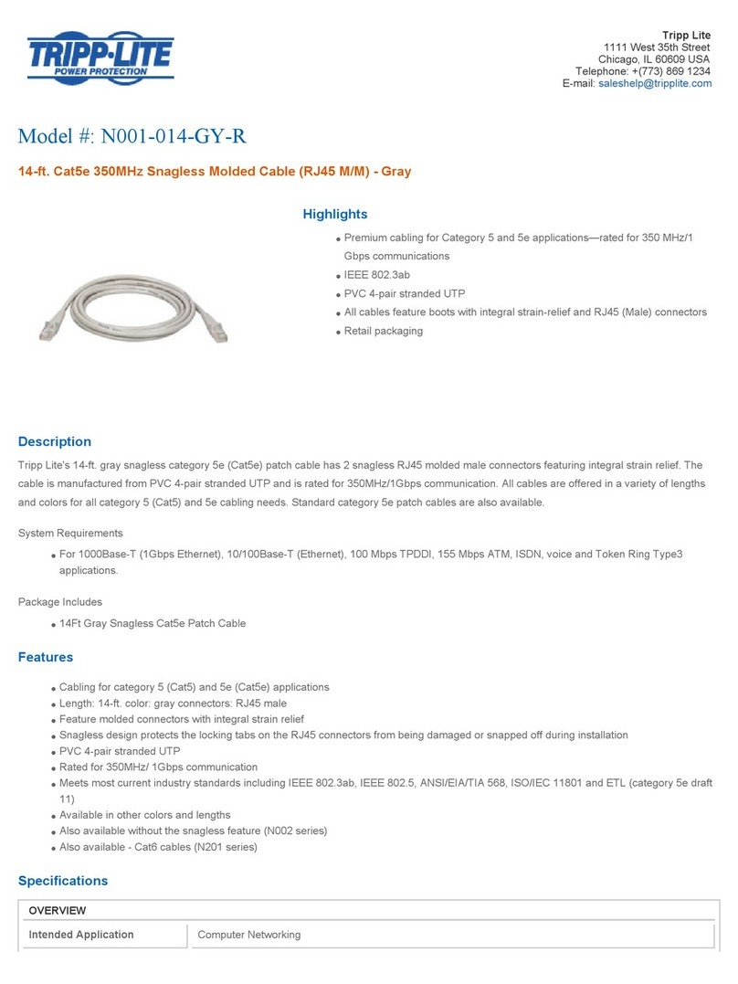 Tripp Lite N001-014-GY-R User manual