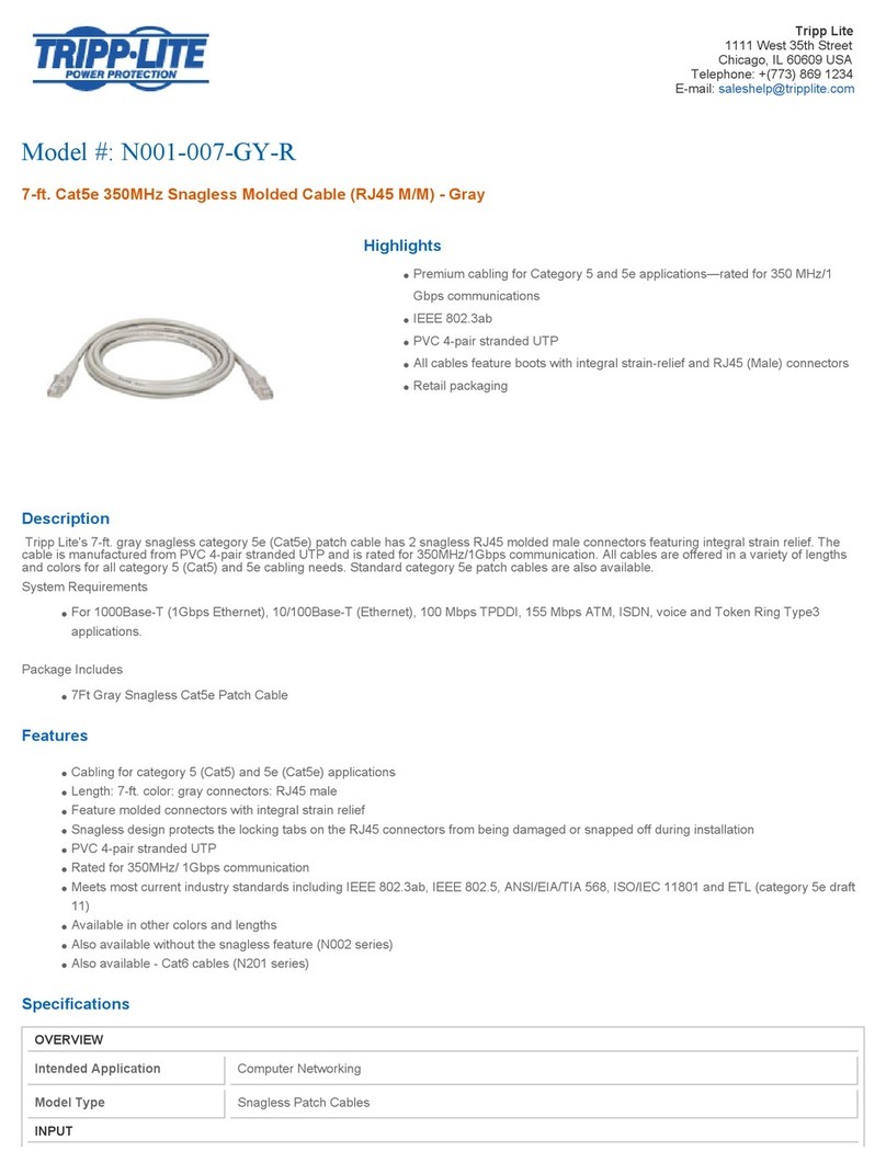 Tripp Lite N001-007-GY-R Specification sheet