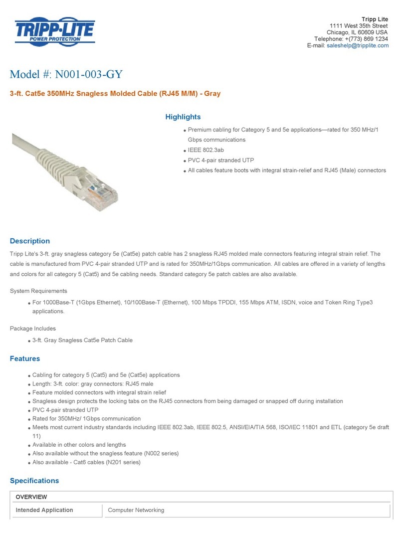 Tripp Lite N001-003-GY User manual Tripp Lite N001-003-GY User manual