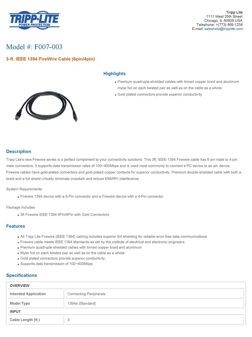 Tripp Lite FireWire F007-003 User manual