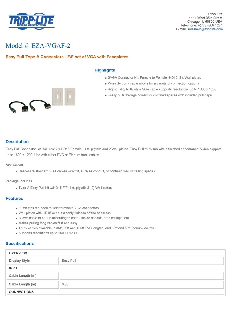 Tripp Lite EZA-VGAF-2 Specification sheet