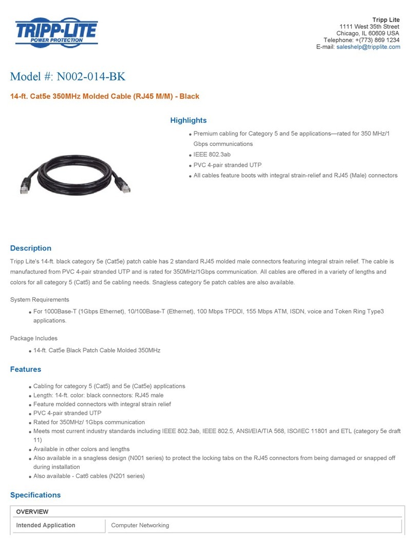 Tripp Lite N002-014-BK Specification sheet Tripp Lite N002-014-BK Specification sheet