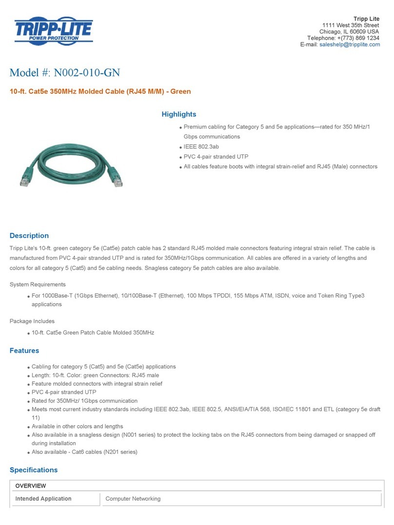 Tripp Lite N002-010-GN User manual Tripp Lite N002-010-GN User manual