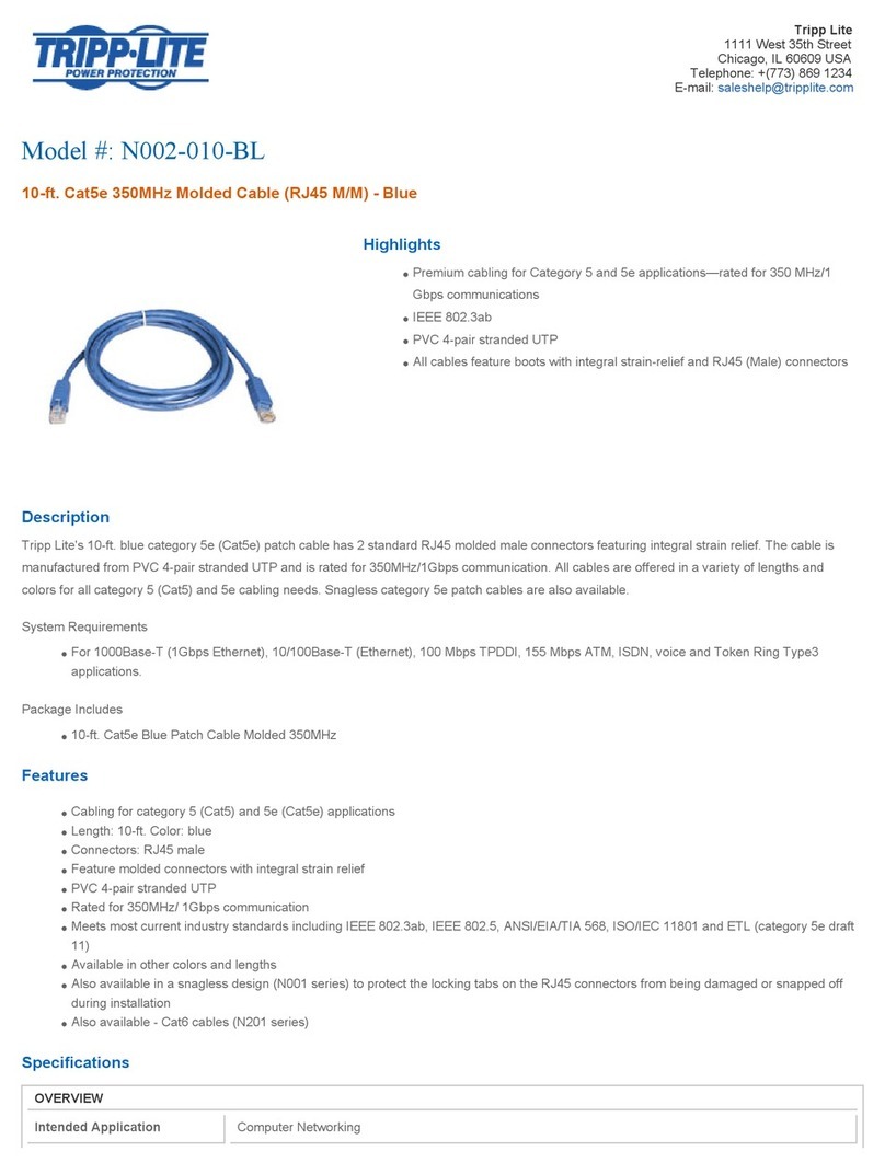 Tripp Lite N002-010-BL User manual