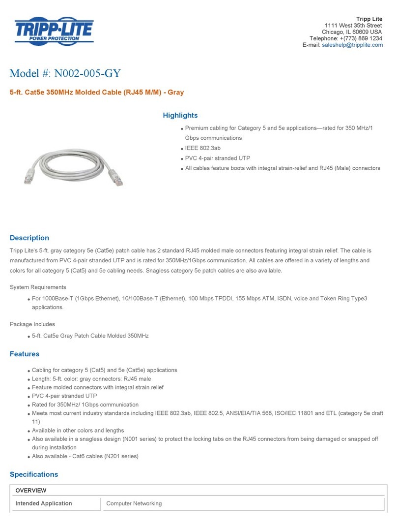 Tripp Lite N002-005-GY User manual