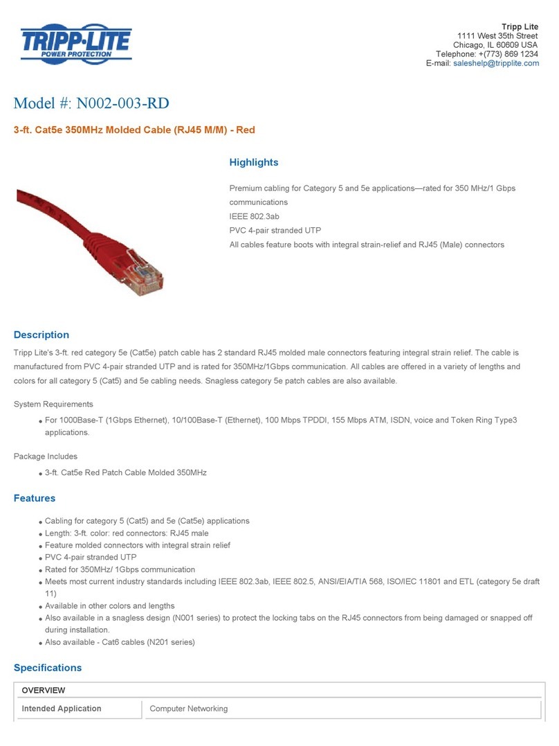 Tripp Lite N002-003-RD User manual