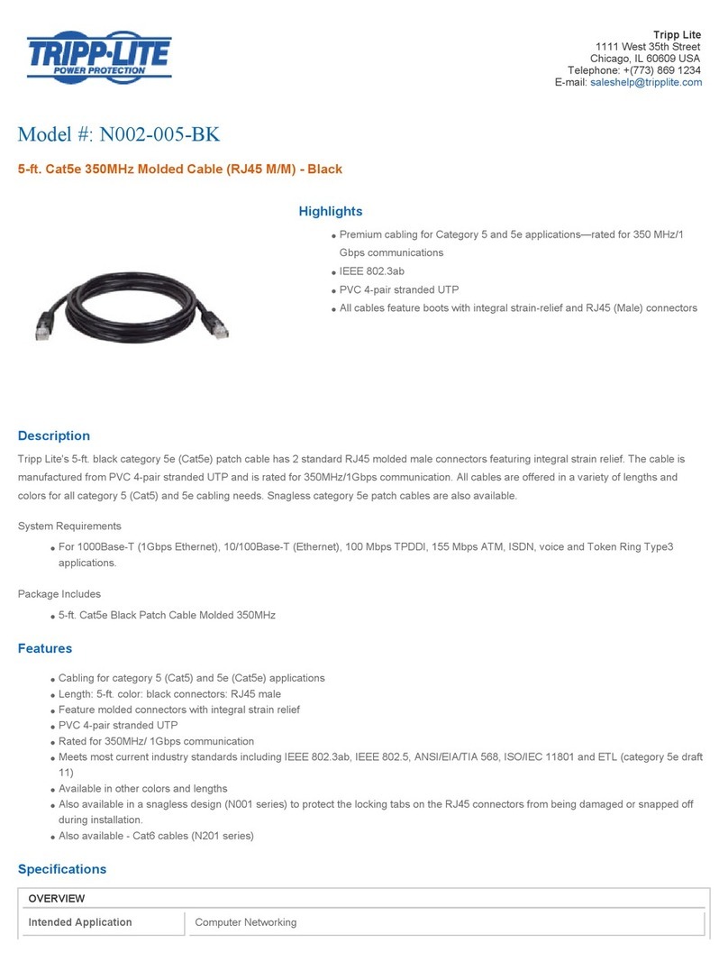 Tripp Lite N002-005-BK User manual