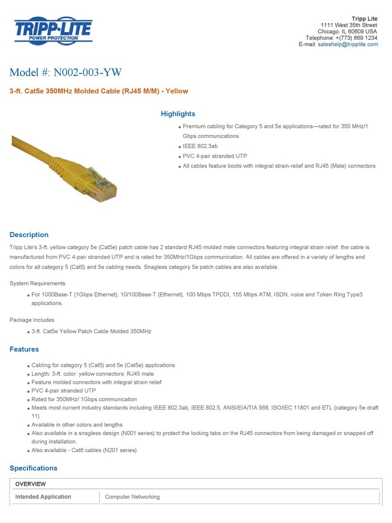 Tripp Lite N002-003-YW User manual Tripp Lite N002-003-YW User manual