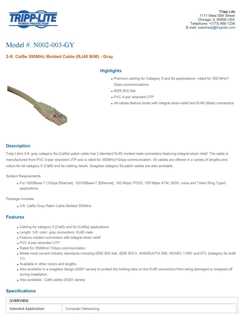 Tripp Lite N002-003-GY User manual