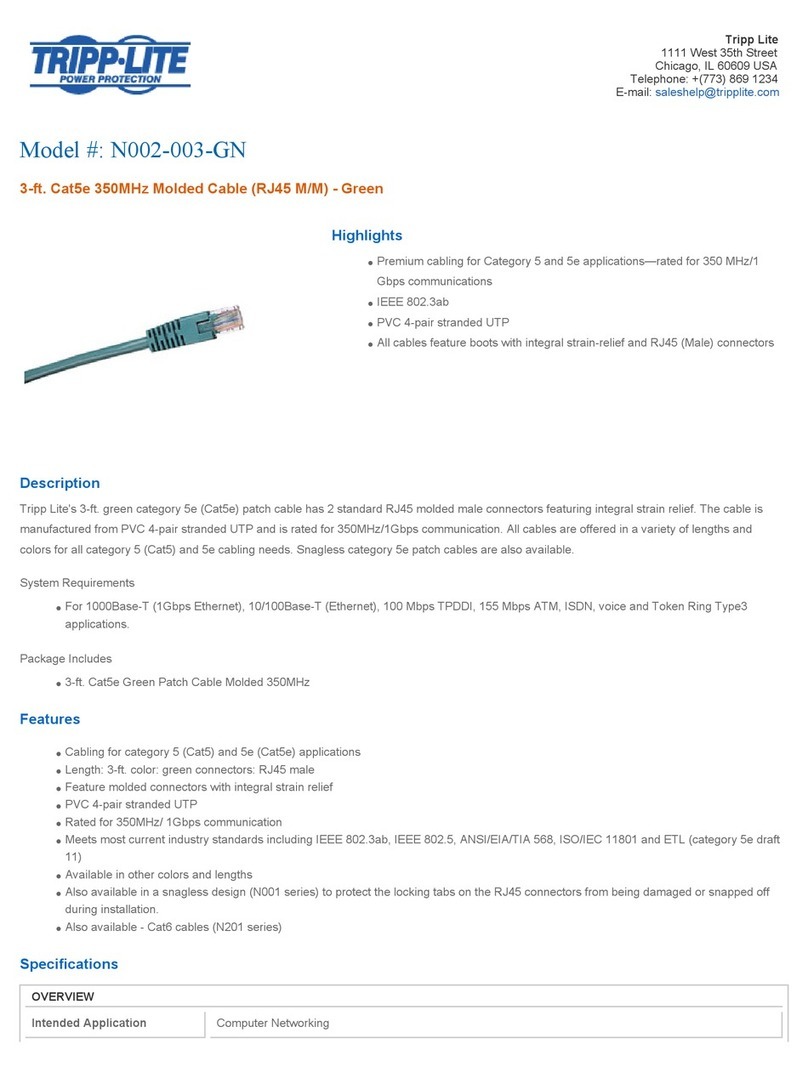 Tripp Lite N002-003-GN User manual Tripp Lite N002-003-GN User manual