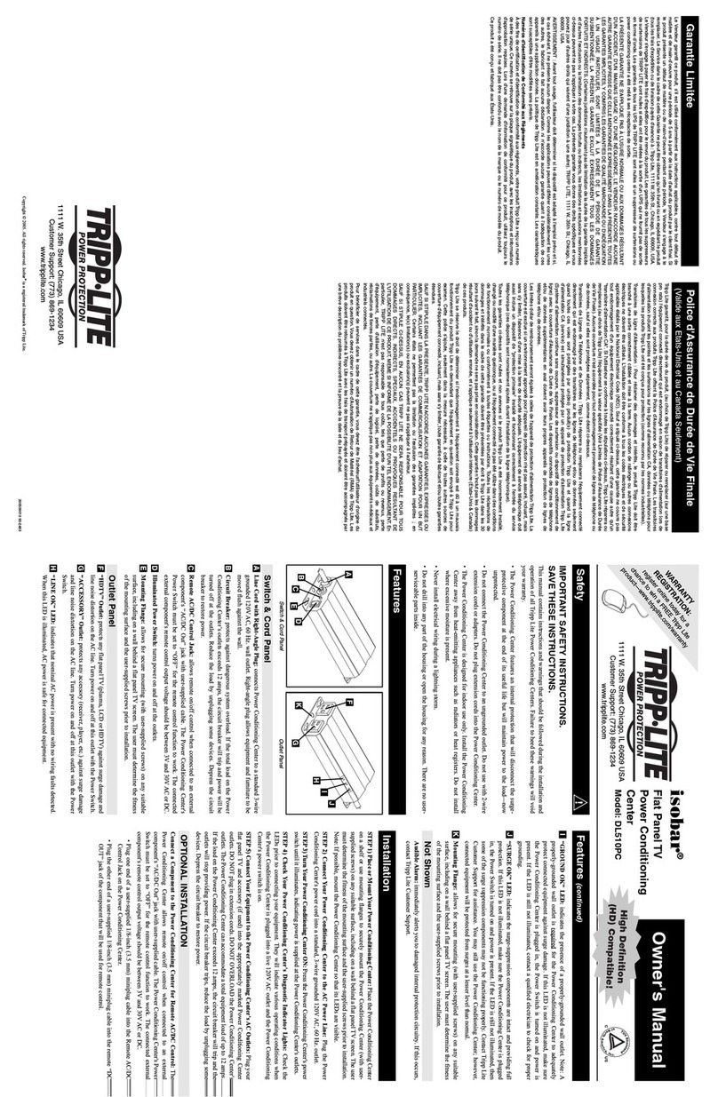 Tripp Lite isobar DL510PC User manual