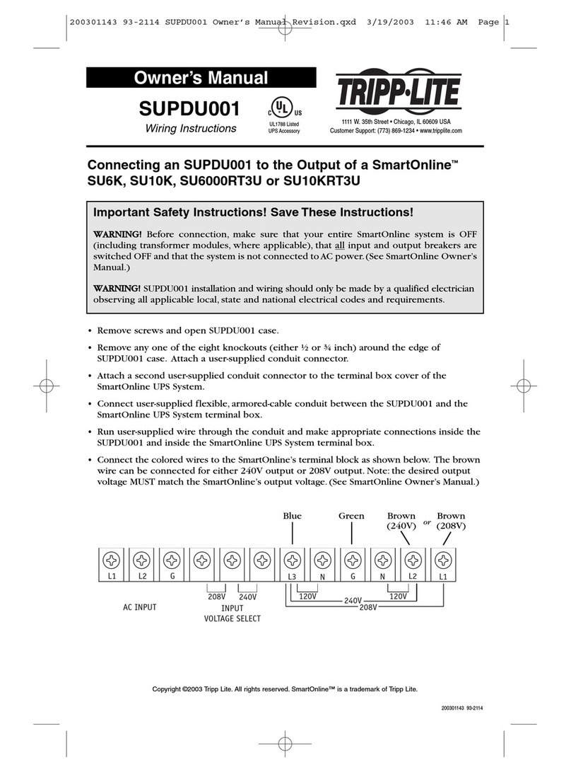 Tripp Lite SMARTONLINE SUPDU001 User manual