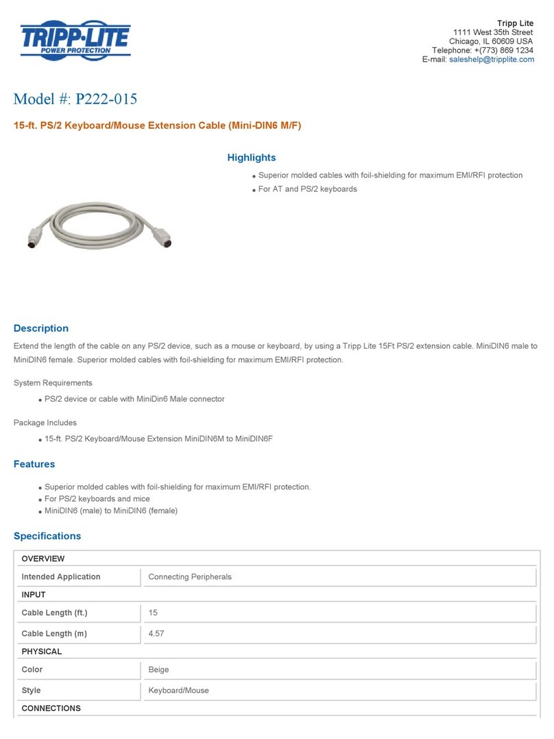 Tripp Lite P222-015 Specification sheet