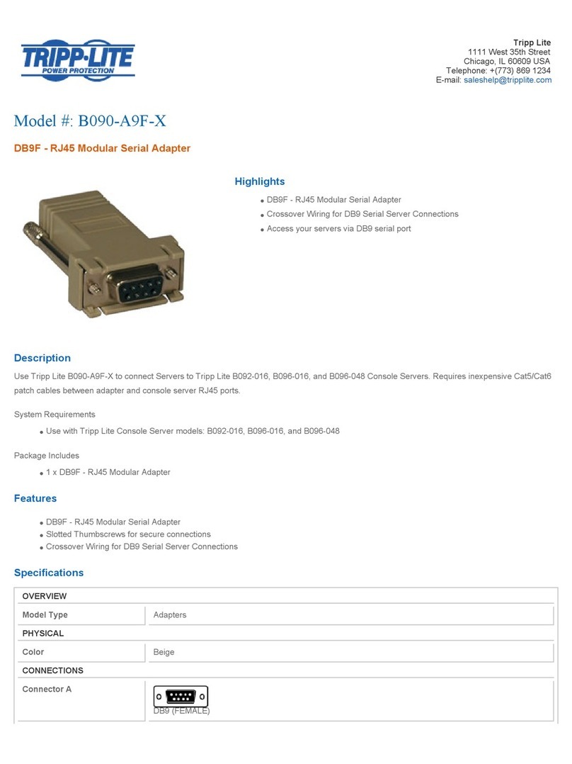 Tripp Lite B090-A9F-X Specification sheet