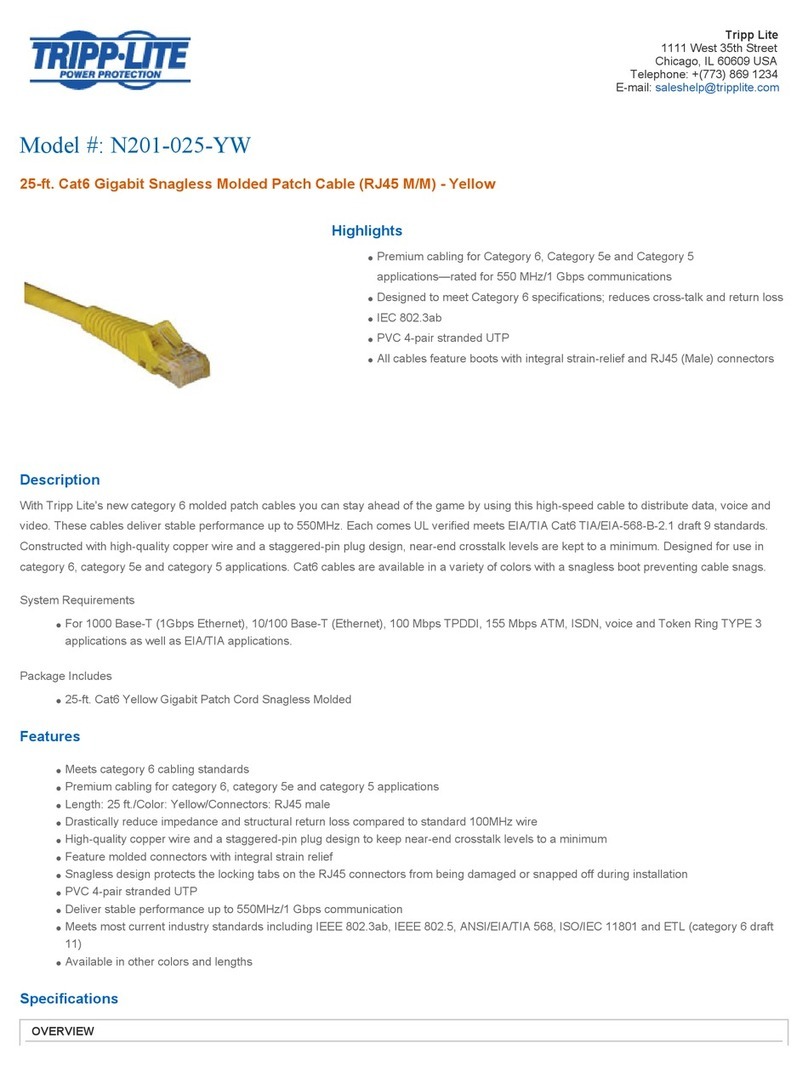 Tripp Lite N201-025-YW User manual Tripp Lite N201-025-YW User manual