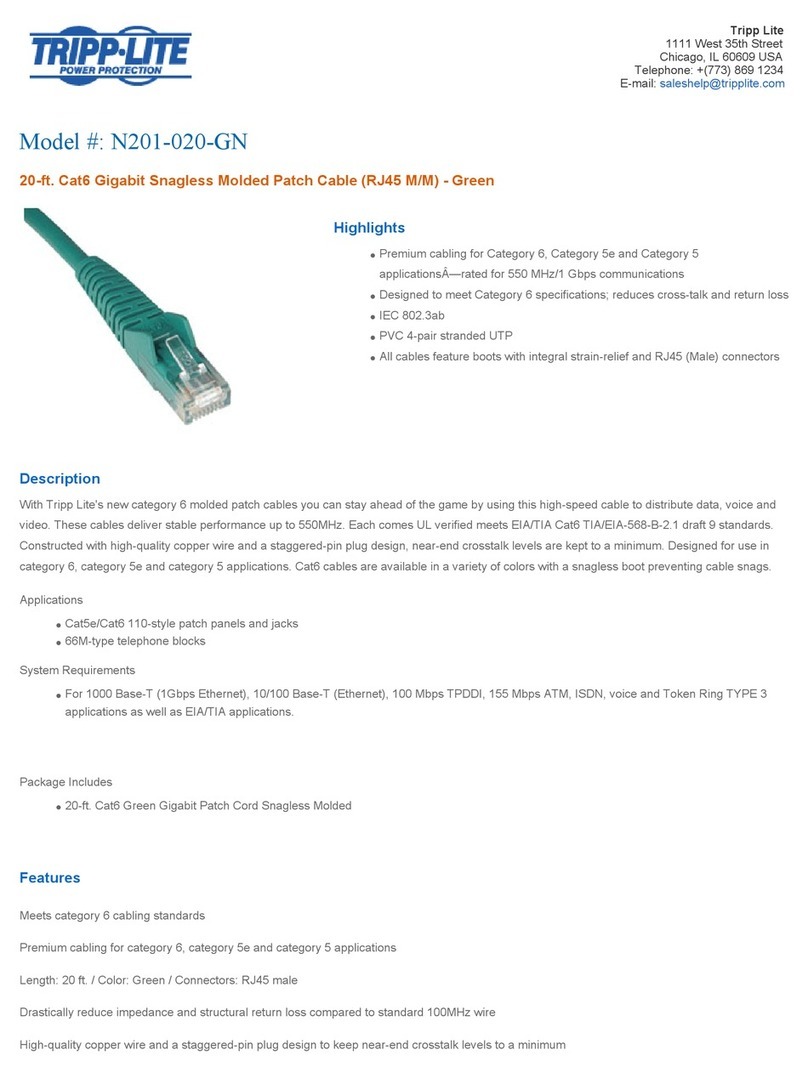 Tripp Lite N201-020-GN Specification sheet
