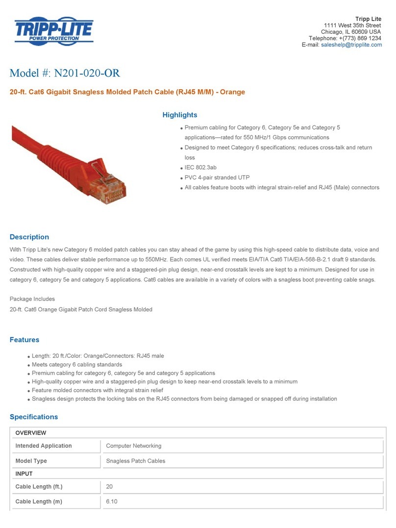 Tripp Lite N201-020-OR Specification sheet
