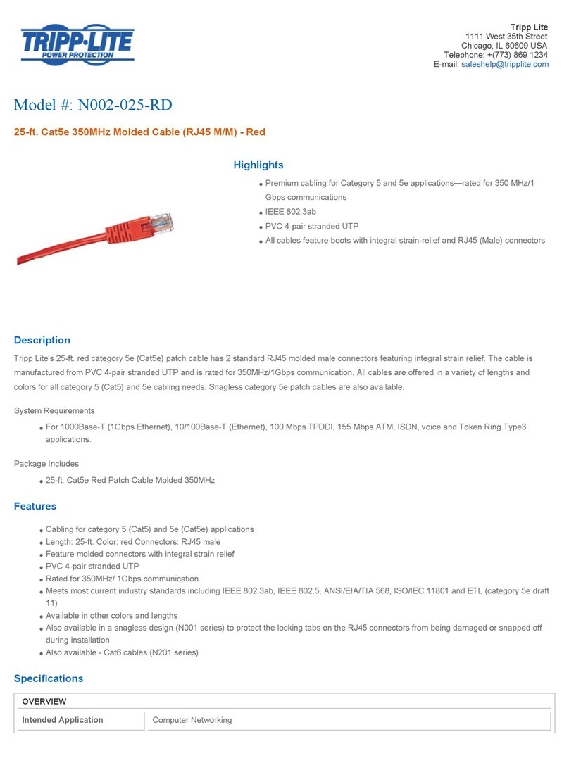 Tripp Lite N002-025-RD User manual Tripp Lite N002-025-RD User manual