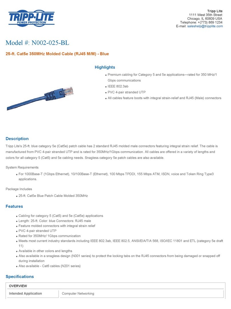 Tripp Lite N002-025-BL User manual