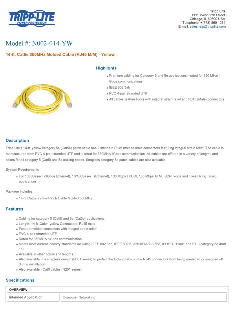 Tripp Lite N002-014-YW User manual Tripp Lite N002-014-YW User manual