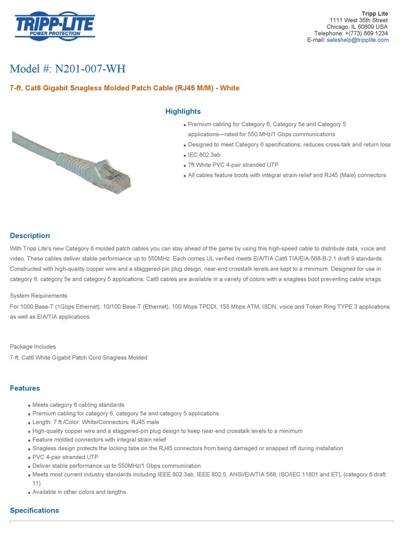 Tripp Lite N201-007-WH User manual Tripp Lite N201-007-WH User manual