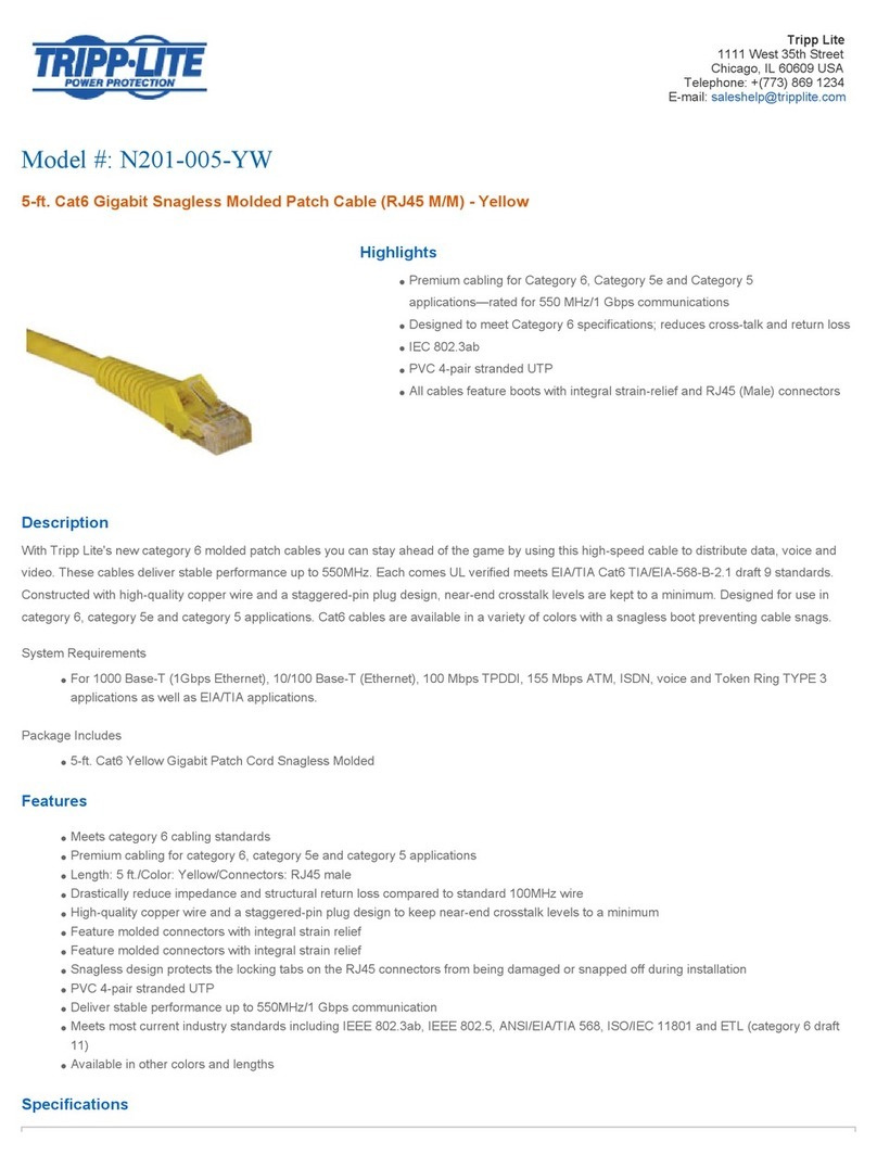 Tripp Lite N201-005-YW User manual Tripp Lite N201-005-YW User manual