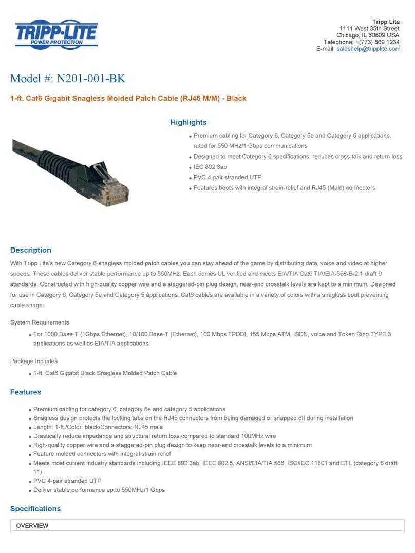 Tripp Lite N201-001-BK Specification sheet Tripp Lite N201-001-BK Specification sheet