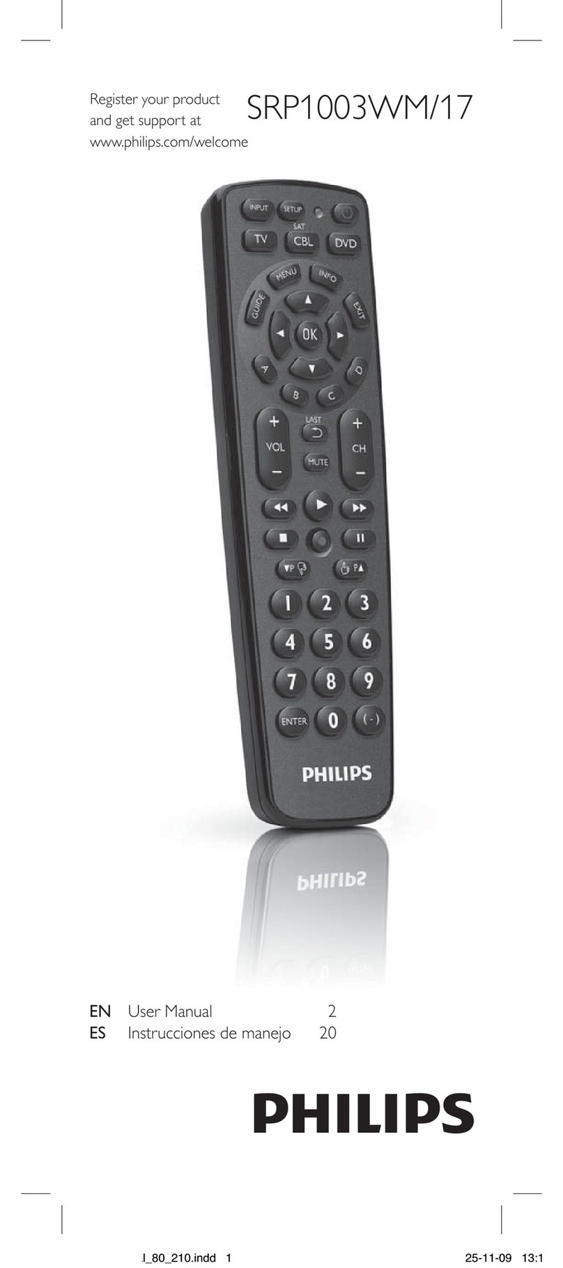 Philips SRP1003WM/17 user manual