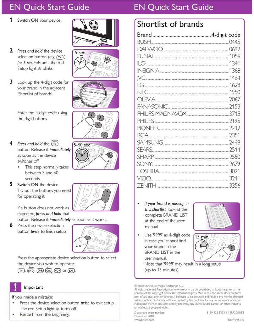 Philips SRP2006/55 quick start guide