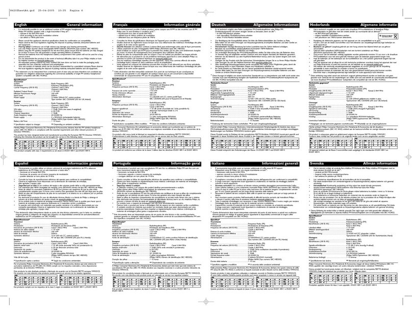 Philips SBCHC8420/00 User manual