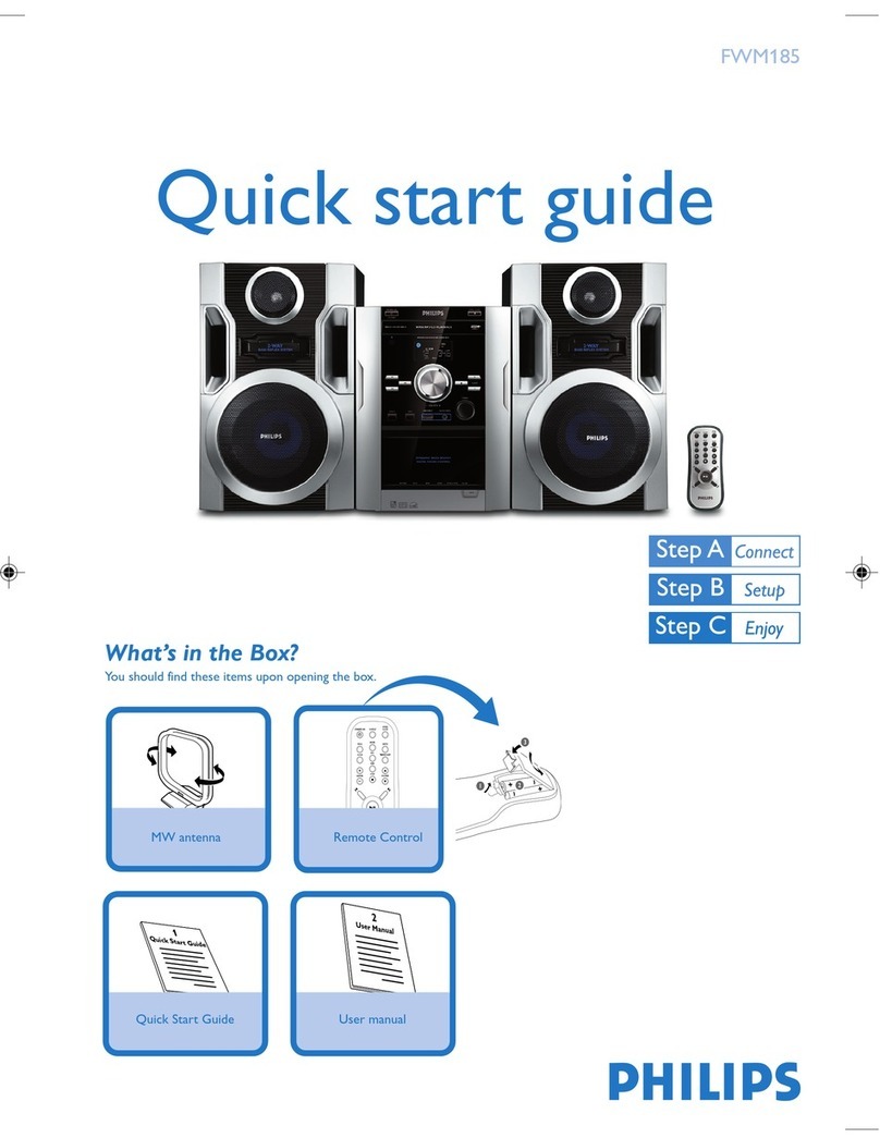 Philips FWM185/BK quick start guide