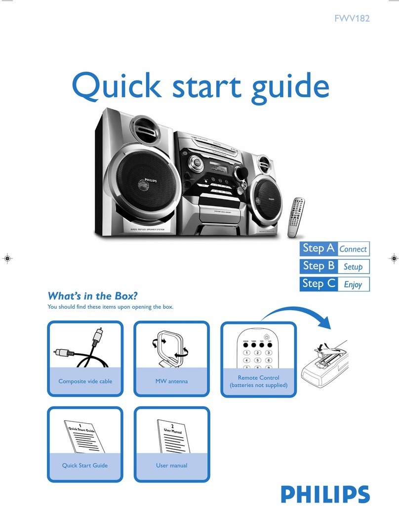 Philips FWV182/98 quick start guide