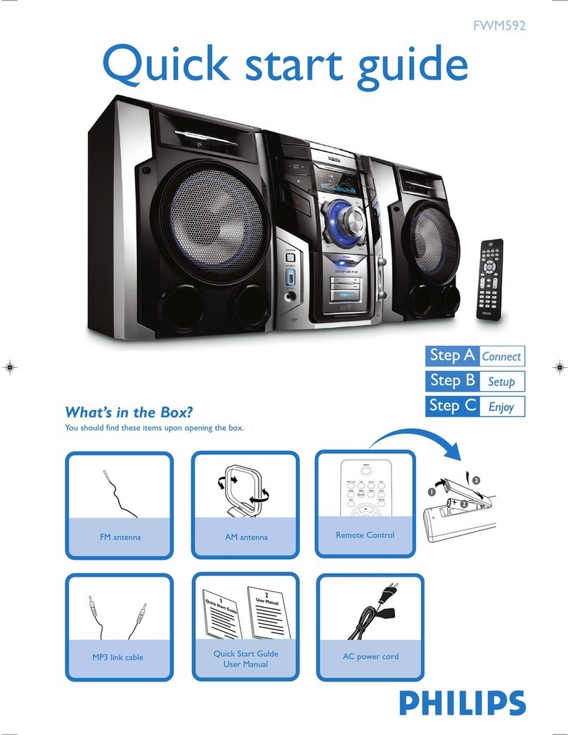 Philips FWM592/BK quick start guide