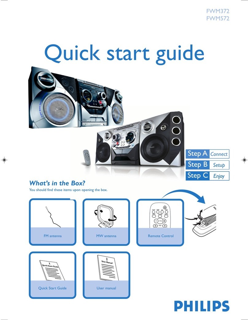 Philips FWM572/AK quick start guide