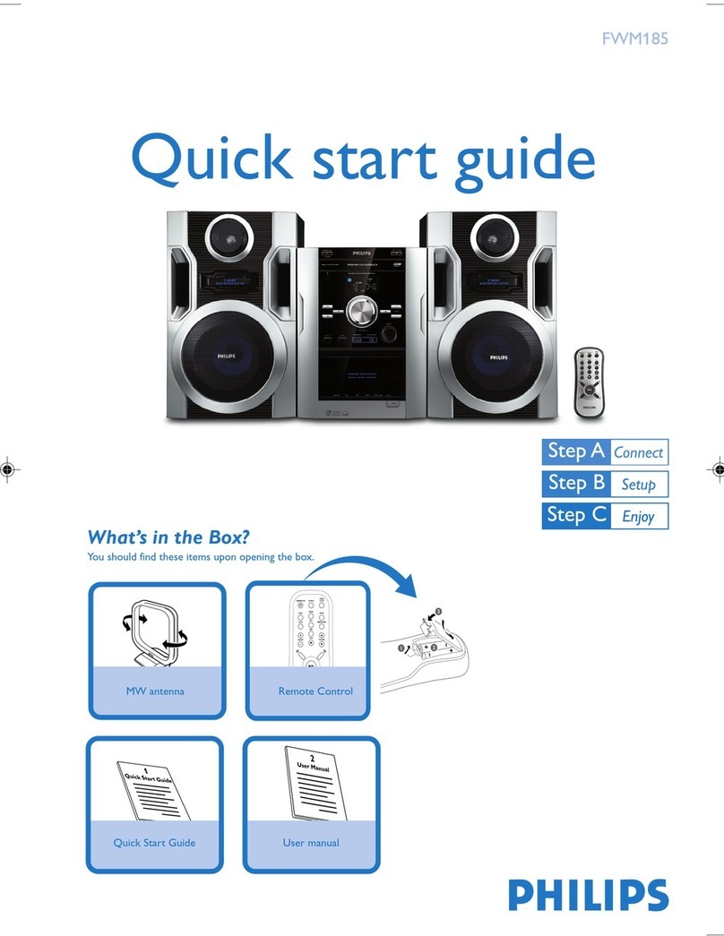 Philips FWM185/55 quick start guide